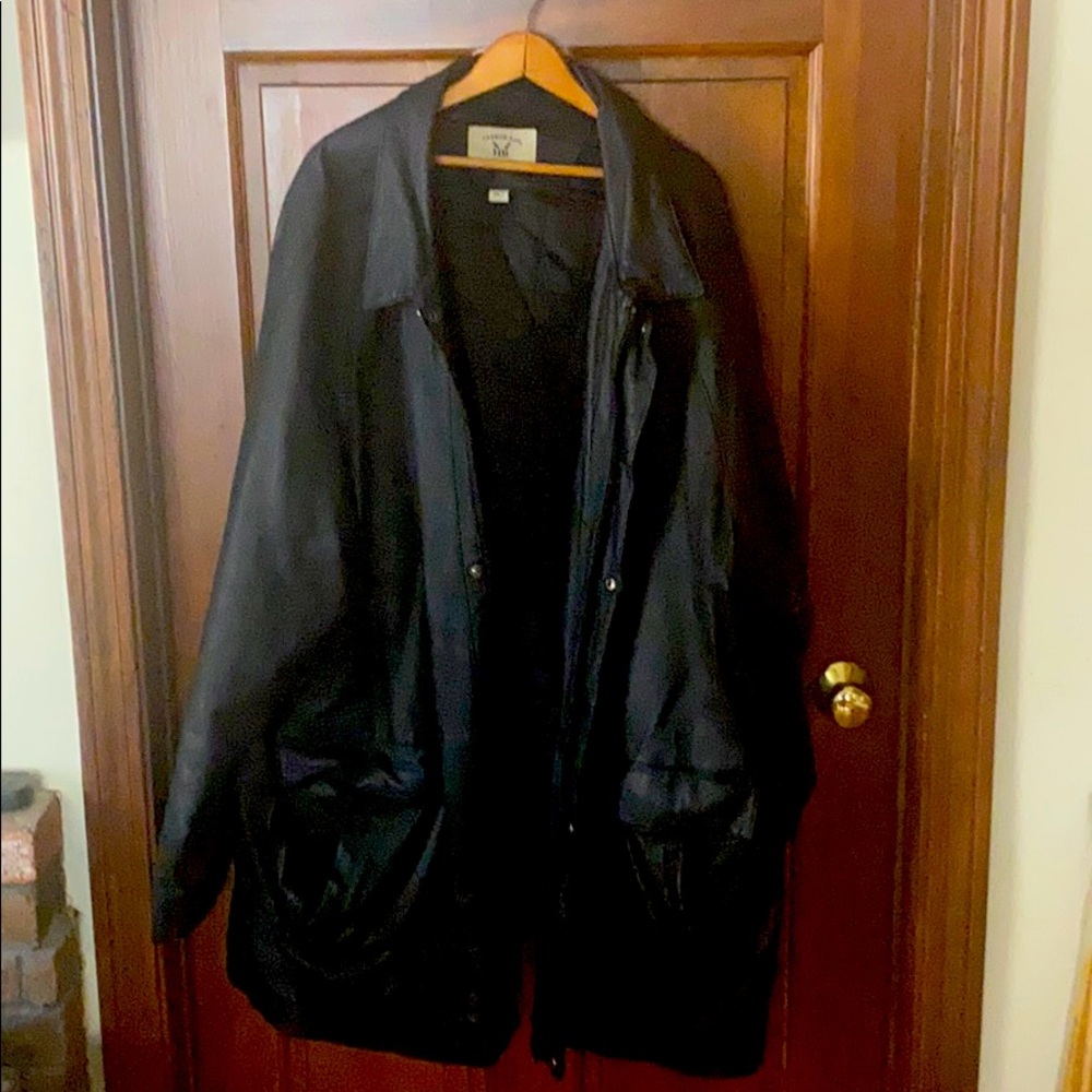 Leather quilted coat